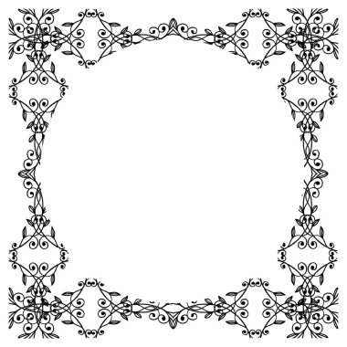 Vektör illüstrasyon güzel çiçek çerçevesi için çeşitli şekil