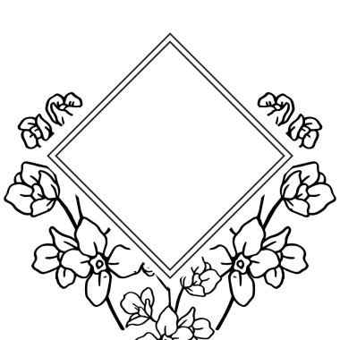 Güzel çiçek çerçevesi ile sanat Vektör illüstrasyon dekorasyon