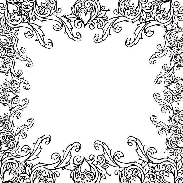 Illustration vectorielle décoration de cadre de fleur pour carte d'invitation — Image vectorielle