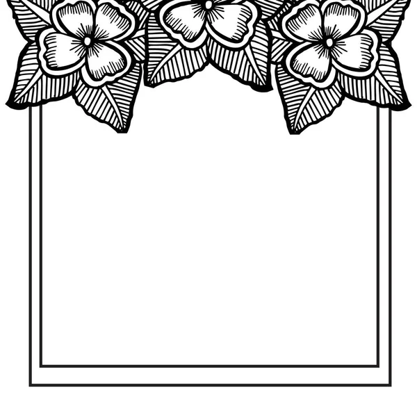 Векторная иллюстрация рисунок цветочной рамки для декоративных обоев — стоковый вектор