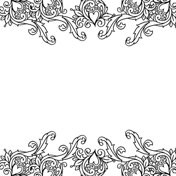 Vetor ilustração desenho moldura da flor para ornamentado de papel de parede — Vetor de Stock