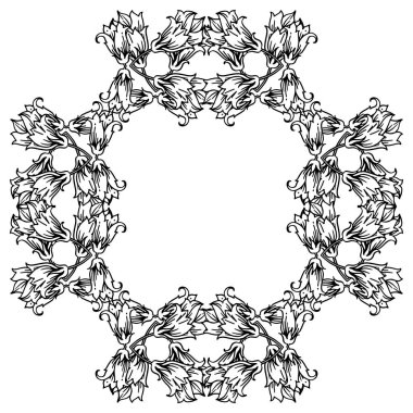 Tasarım afiş için vektör illüstrasyon zarif çiçek çerçeve