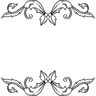 Vektör illüstrasyon stil modern dekorasyon sanatı için çeşitli çiçek çerçeve