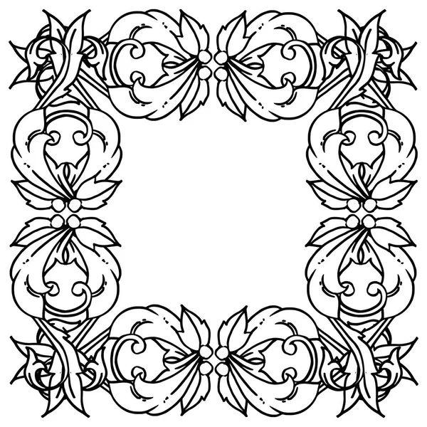 ベクトルイラスト現代のスタイルの装飾アートのための様々な花枠 — ストックベクタ