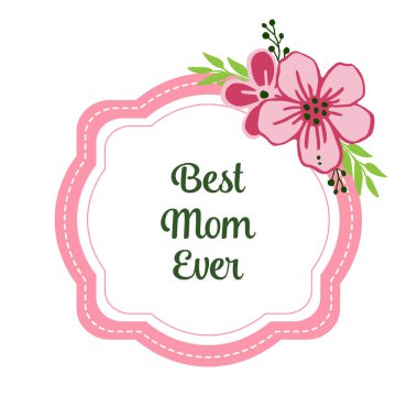 Vektör illüstrasyon şablonu çelenk çerçeve desenli en iyi anne