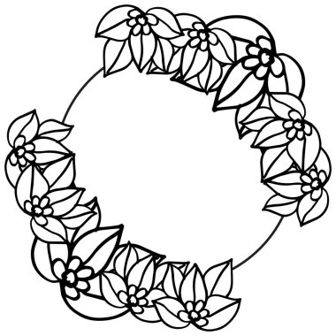 Vektör illüstrasyon güzel sanat için çeşitli desen çiçek çerçeve