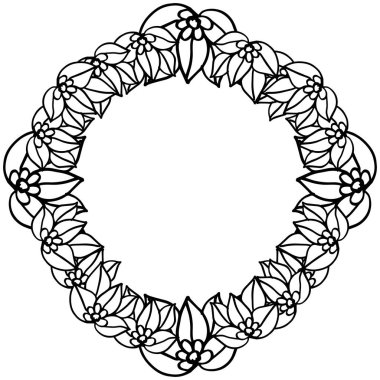 Vektör illüstrasyon güzel sanat için çeşitli desen çiçek çerçeve