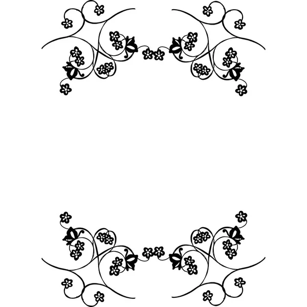 Diseño de ilustración vectorial hermoso marco de flores para la decoración de la tarjeta de invitación — Vector de stock