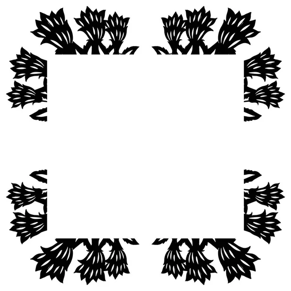 Vector illustratie textuur zwart wit voor decoratie bloem frame — Stockvector