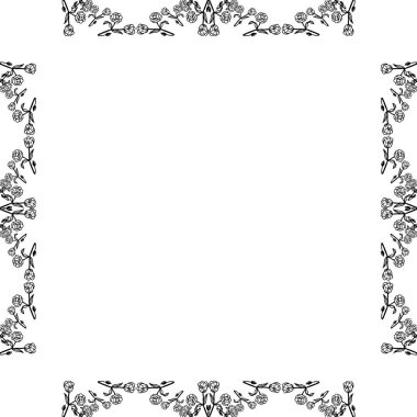 Dekorasyon sanatı için vektör illüstrasyon çiçek çerçeve