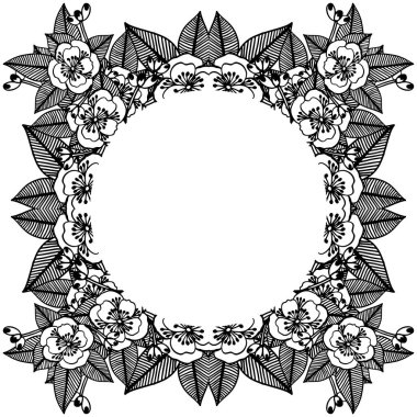 Çiçek çerçeve süslü sanat vektör illüstrasyon davet kartı