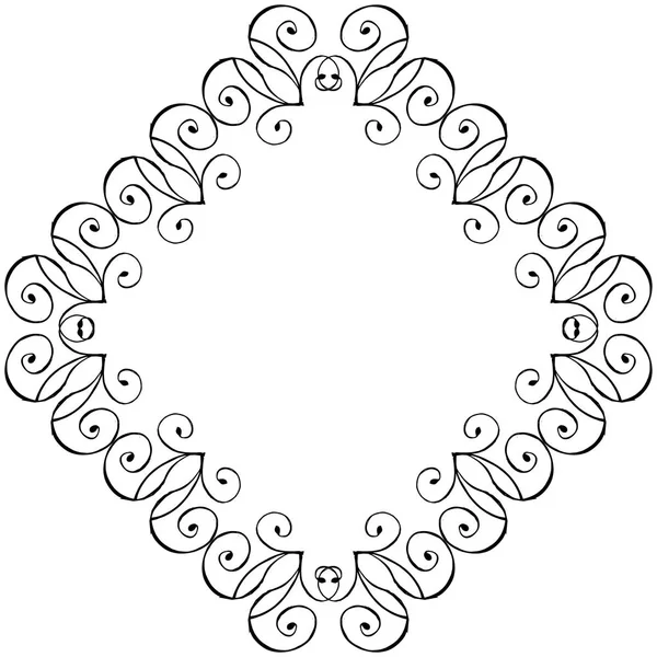 Illustration vectorielle cadre fleur isolé avec toile de fond noir blanc — Image vectorielle
