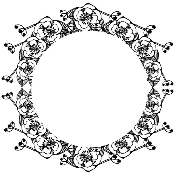 Banner de fondo de pantalla de ilustración vectorial con marco de flores de dibujo — Vector de stock