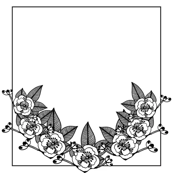 Tarjeta de invitación de ilustración vectorial con arte ornamentado de marco de flores — Vector de stock