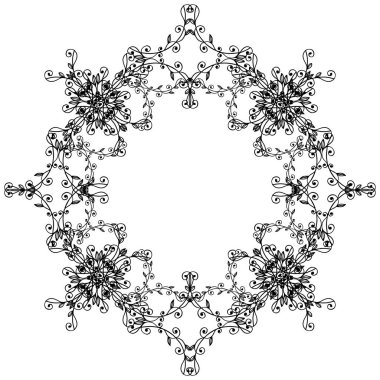 Çiçek çiçek çerçevesi ile vektör illüstrasyon desen sanat