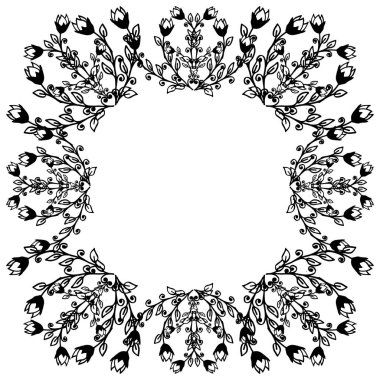 Sanat modern için vektör illüstrasyon dekoratif çiçek çerçeve