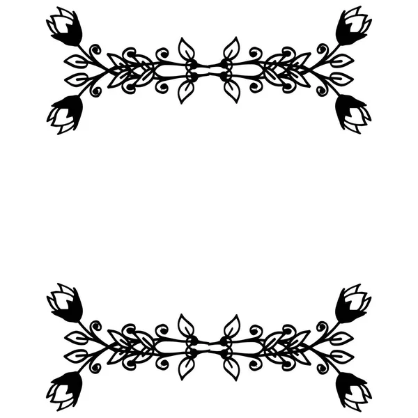 Tarjeta de felicitación de ilustración vectorial con marco de flores de arte patrón — Vector de stock