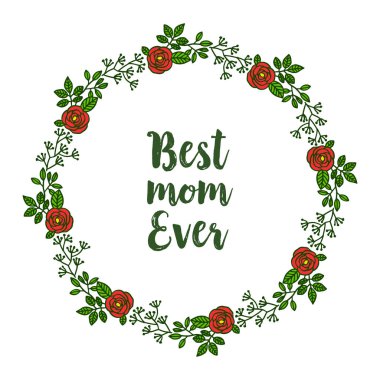 Turuncu bouqet çerçeve çeşitli soyut vektör illüstrasyon tebrik kartı en iyi anne