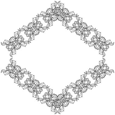 Vektör illüstrasyon arka plan beyaz tasarımı ile izole çiçek çerçevesi