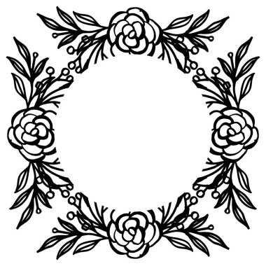 Vektör illüstrasyon kart şekli için çeşitli desen çiçek çerçeve