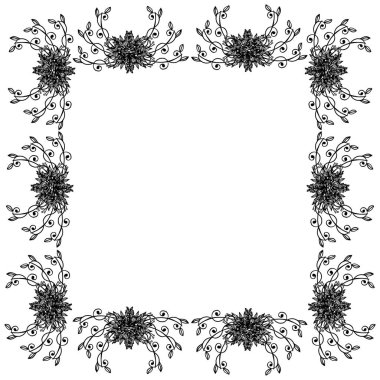 Çeşitli desen çiçek çerçeve ile Vektör illüstrasyon dekorasyon afiş