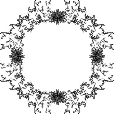 Süslü kart için vektör illüstrasyon desen sanat çiçek çerçeve