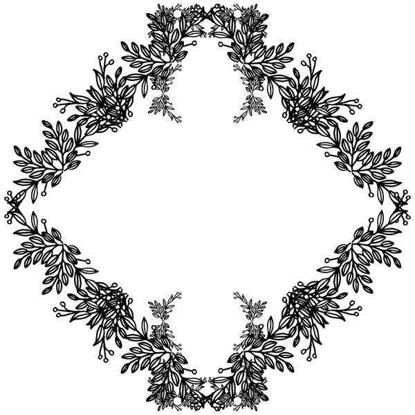 Forma de ilustración vectorial de la tarjeta con marco de flores de diseño — Archivo Imágenes Vectoriales