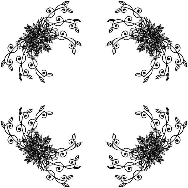 Illustration vectorielle cadre de fleur d'art pour carte ornée — Image vectorielle