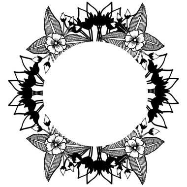 Çeşitli desen güzel çiçek çerçevesi ile kart Vektör illüstrasyon şekli