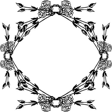 Kart için vektör illüstrasyon dekorasyon modern çiçek çerçeve