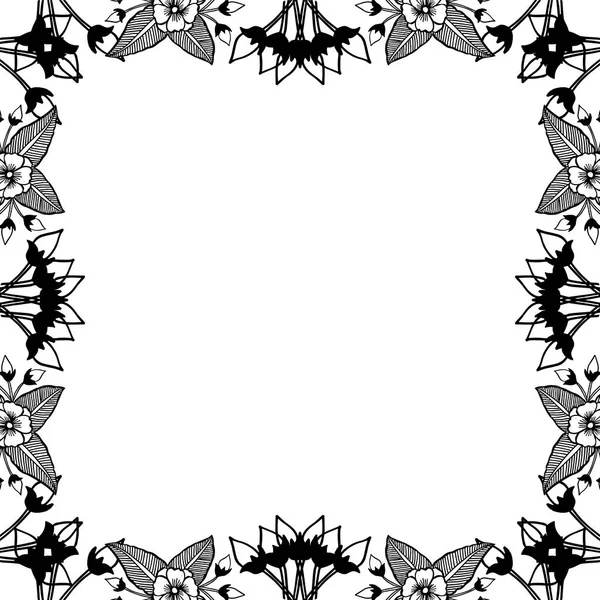 Forma de ilustración vectorial de la tarjeta con varios patrón hermoso marco de flores — Vector de stock