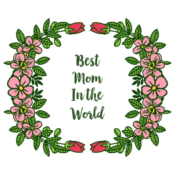 Ilustración vectorial varios marco de corona rosa brillante para la tarjeta decorativa de la mejor mamá — Vector de stock