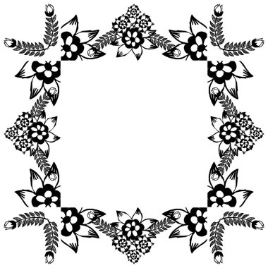 Vektör illüstrasyon çiçek çerçeve süslü kart çeşitli dekorasyon