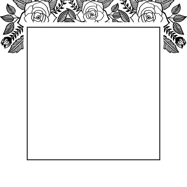 Illustration vectorielle cadre fleur feuille pour diverses cartes d'invitation — Image vectorielle