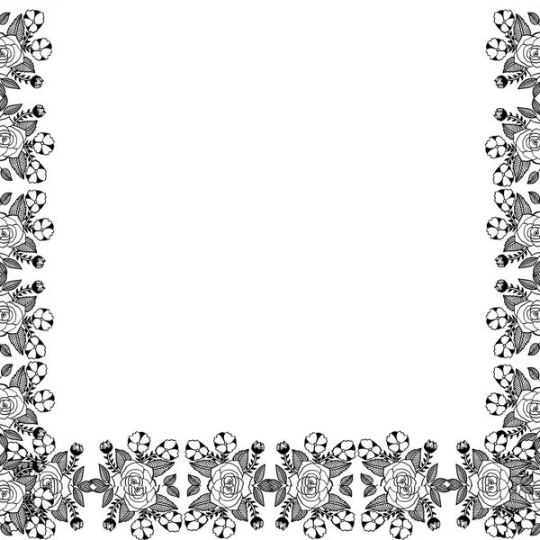 Marco de flor de hoja de ilustración vectorial para varias tarjetas de invitación — Vector de stock