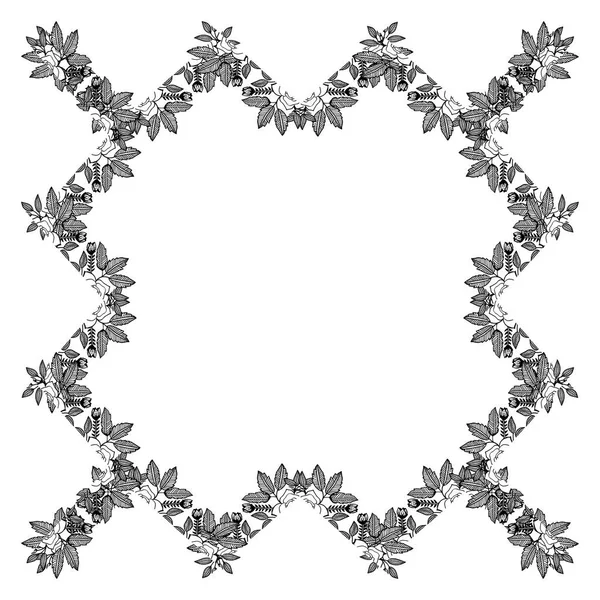 Tarjeta de decoración de ilustración vectorial con varios marcos de flores — Archivo Imágenes Vectoriales