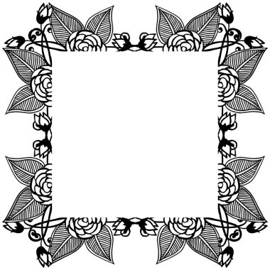 Vektör illüstrasyon dekorasyon afiş için çeşitli çiçek çerçeve