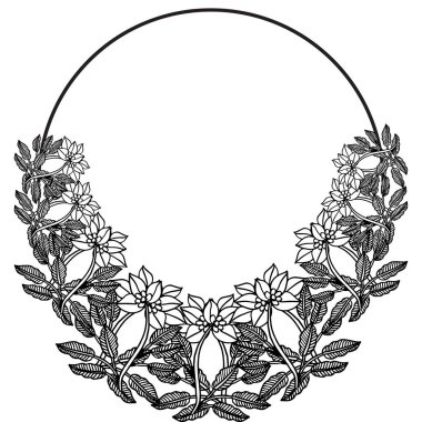 Vektör illüstrasyon süslü davetiye kartı için çeşitli zarif çiçek çerçeve