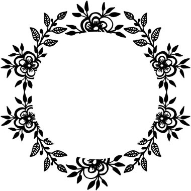 Çiçek çerçeve çizimi ile tasarım elemanı vektör illüstrasyon