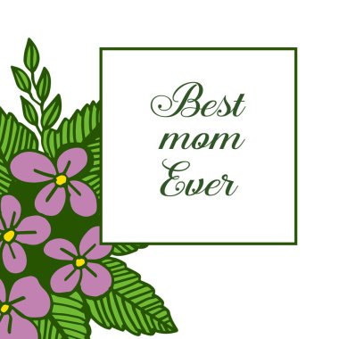 Mor çiçek çerçeve çiçek çeşitli kart en iyi anne Vektör illüstrasyon tarzı