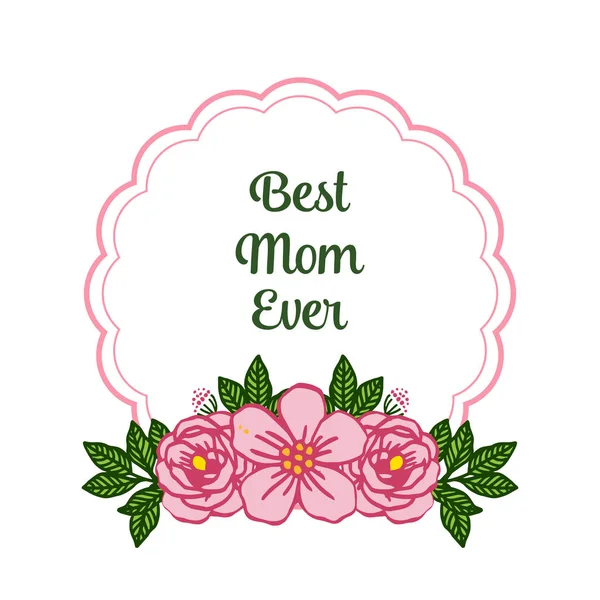 Ilustración vectorial varios marcos de flores rosas de belleza para la tarjeta de invitación de la mejor mamá — Vector de stock