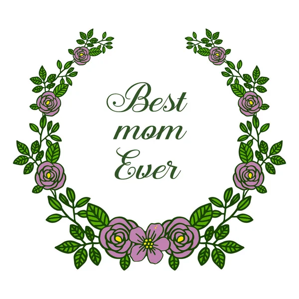 Vector ilustración invitación tarjeta mejor mamá para varias ilustraciones púrpura flor marco — Vector de stock