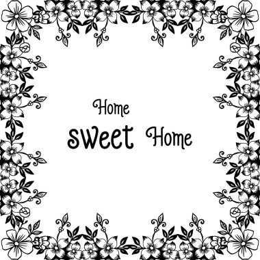 Vektör illüstrasyon ev tatlı ev tasarımı ile modern çiçek çerçeve