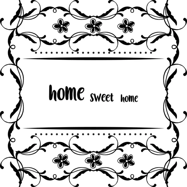 Vector illustration card of home sweet home with cute flower frame — Stock Vector