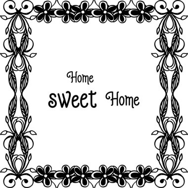 Dekorasyon modern ev tatlı ev için Vektör illüstrasyon tasarım çiçek çerçeve