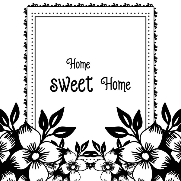 Ev tatlı ev kartı ile Vektör illüstrasyon dekorasyon çiçek çerçeve — Stok Vektör