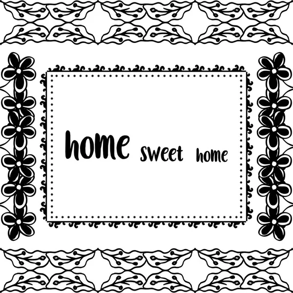 Vektor Illustration Kunst modern von Blumenrahmen mit Schriftzug home sweet home — Stockvektor