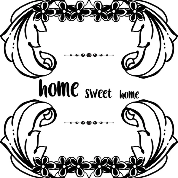Vector illustration design modern home sweet home with cute flower frame — Stock Vector