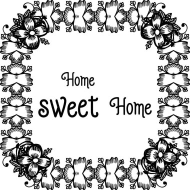 Vektör illüstrasyon ev tatlı ev kartı modern için çeşitli çiçek çerçeve