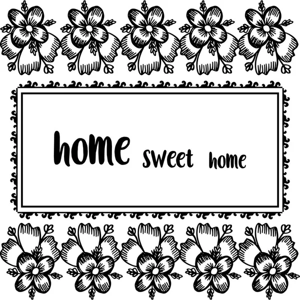 矢量插图邀请卡的家甜蜜家与可爱的花环框架 — 图库矢量图片